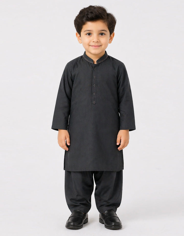 Blended Grey Shalwar Kameez - J. Junaid Jamshed