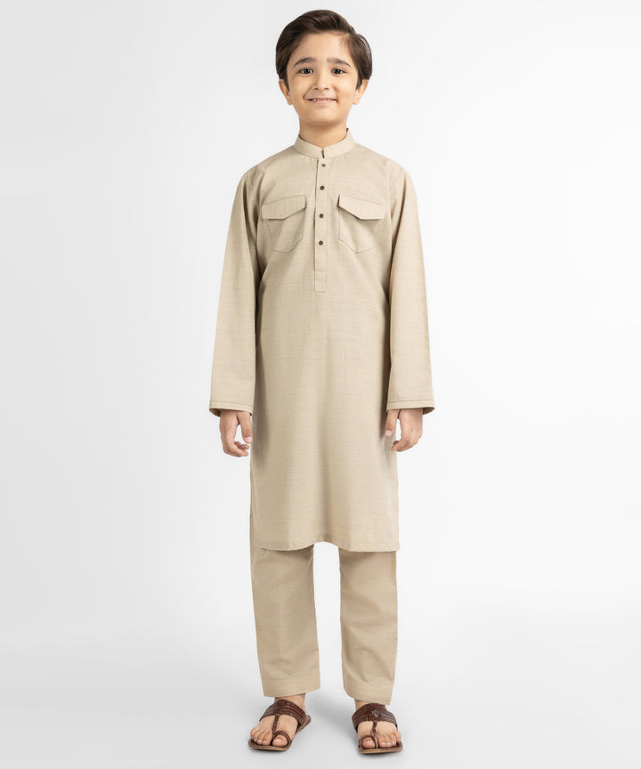 Polyester Beige Kurta Trouser - J. Junaid Jamshed