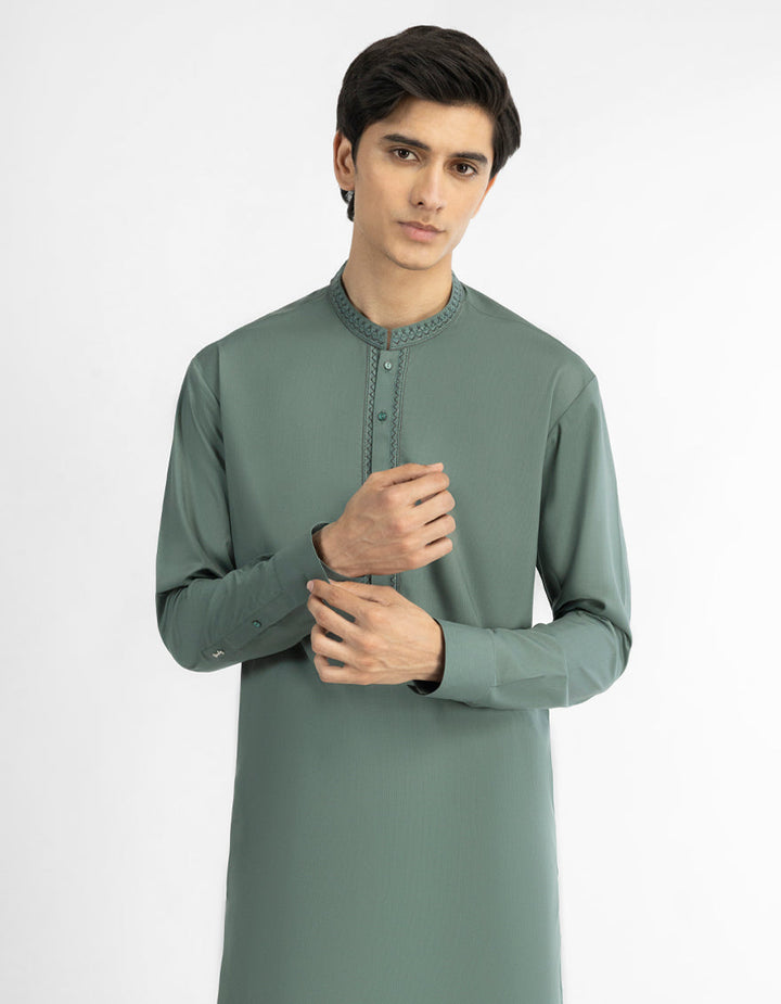 Blended Green Kurta Trouser - J. Junaid Jamshed