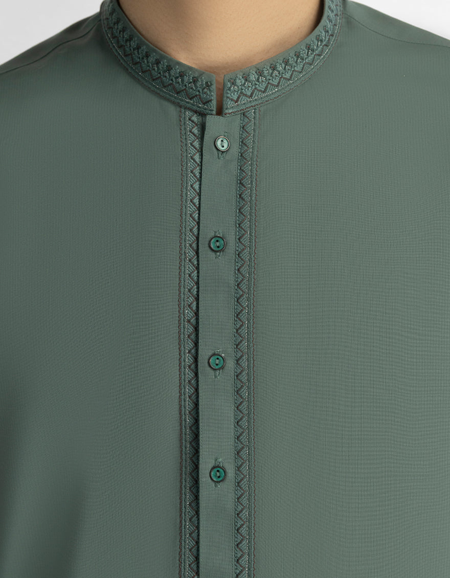 Blended Green Kurta Trouser - J. Junaid Jamshed