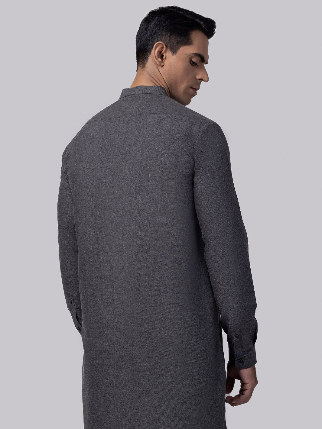 Blended Charcoal Grey Kurta Trouser - Almirah