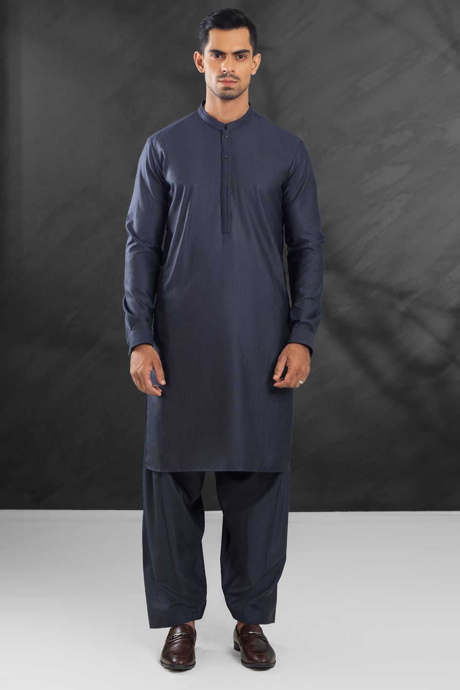 Blended Charcoal Grey Shalwar Kameez - Almirah