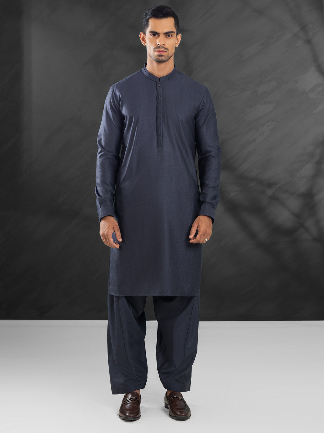 Blended Charcoal Grey Shalwar Kameez - Almirah