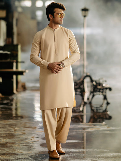 Blended Beige Shalwar Kameez - Almirah