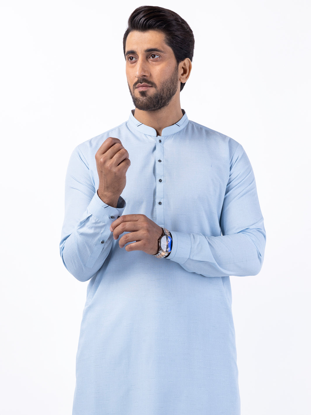 Blended Light blue Kameez Shalwar - Almirah