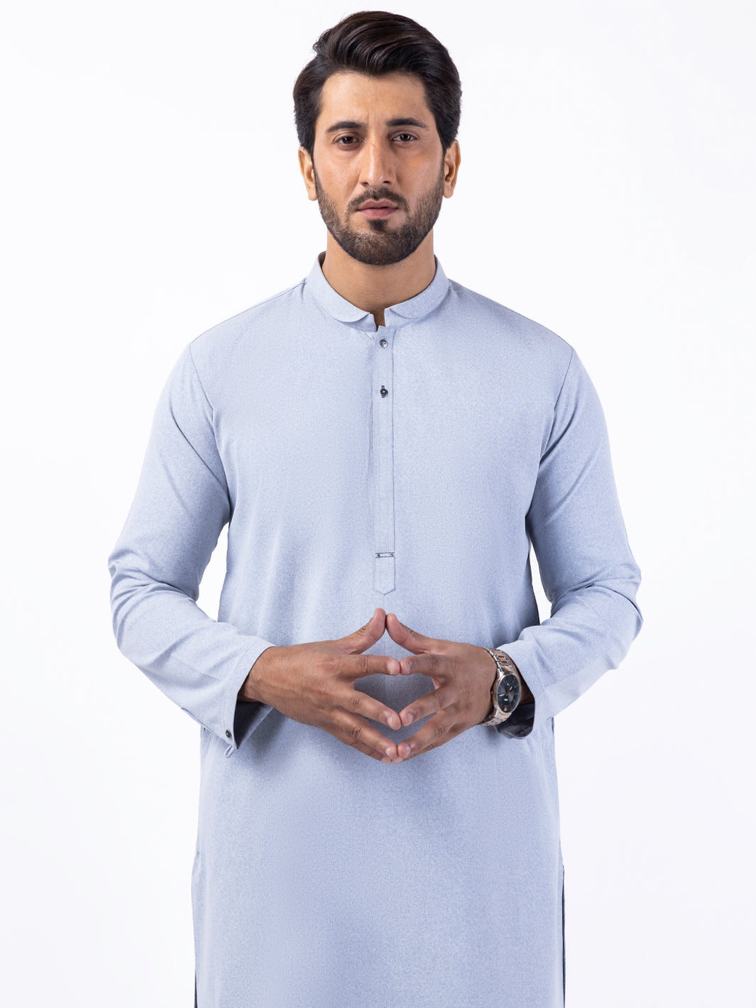 Blended Light Blue Kurta Trouser - Almirah