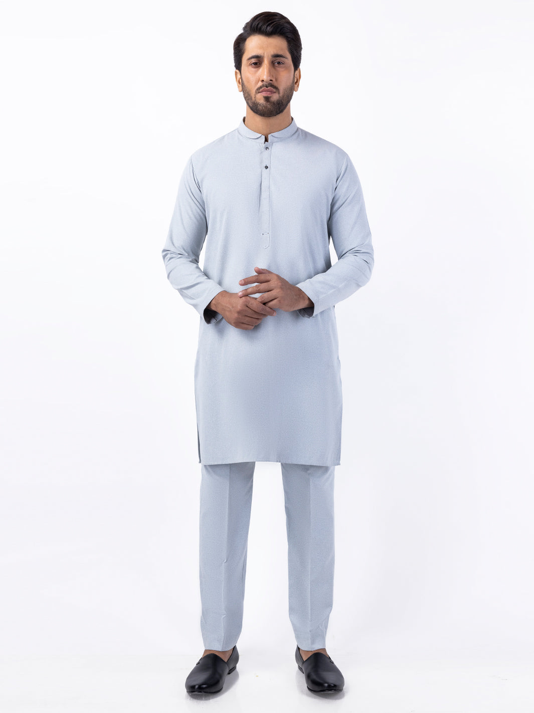 Blended Light Grey Kurta Trouser - Almirah