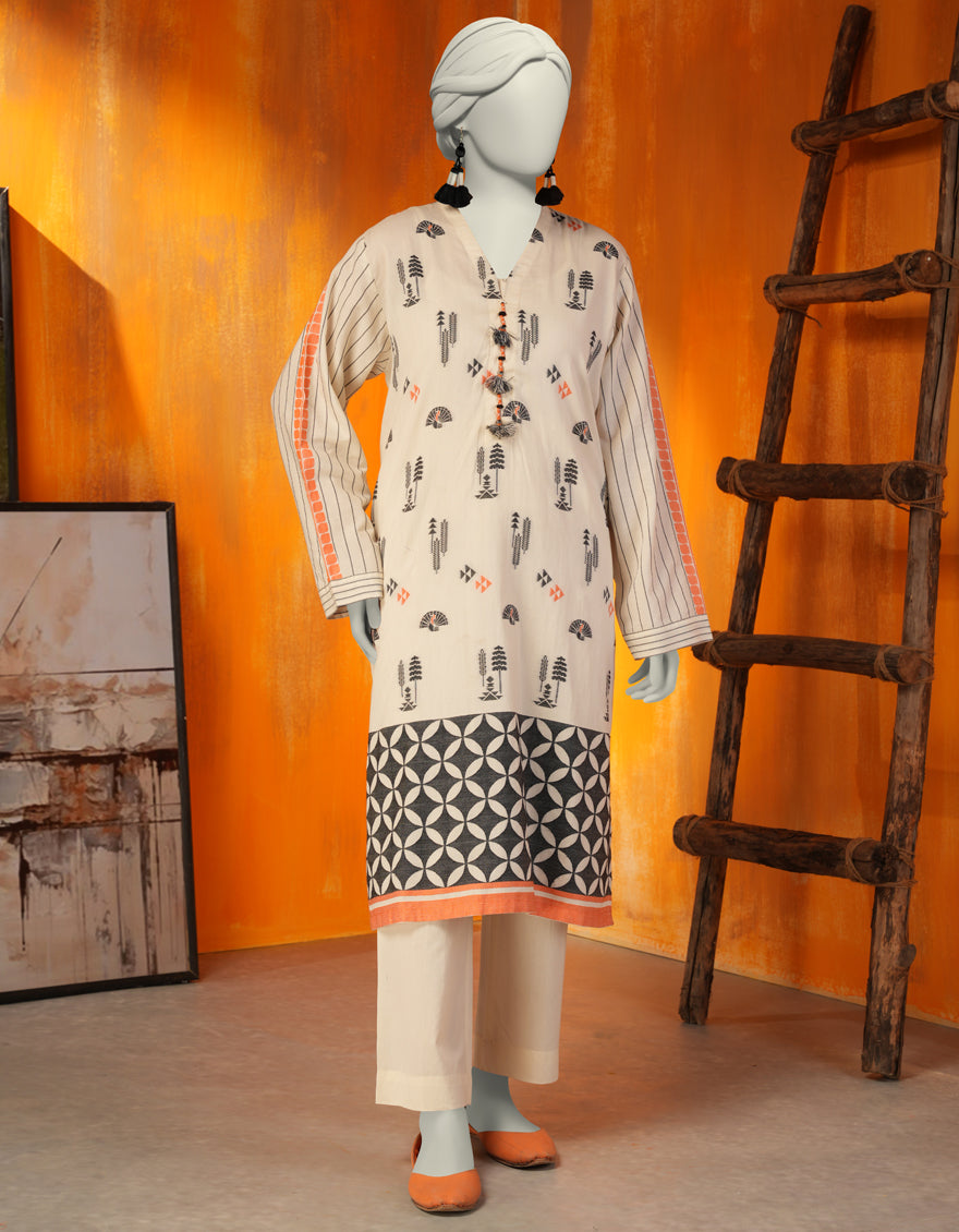 Khaddi Off White Kurti- J. Junaid Jamshed