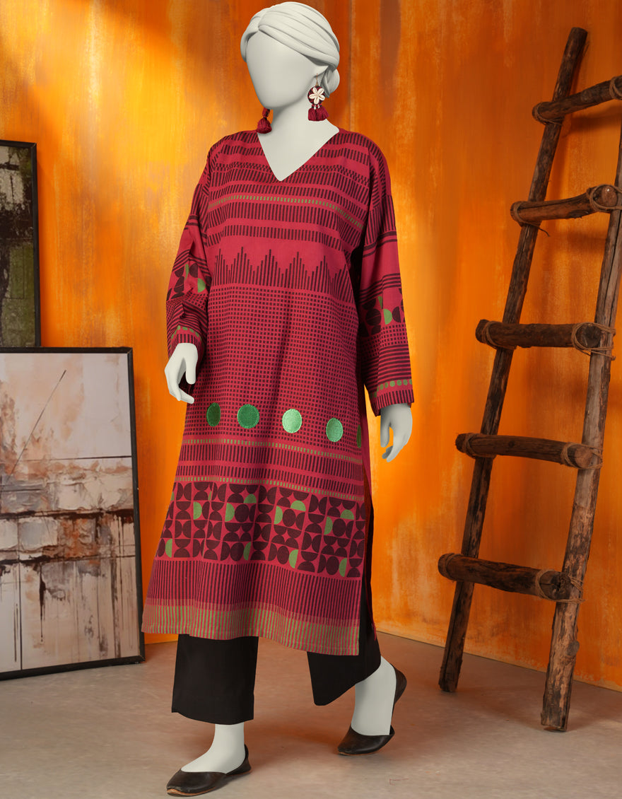 Khaddi Red Kurti- J. Junaid Jamshed