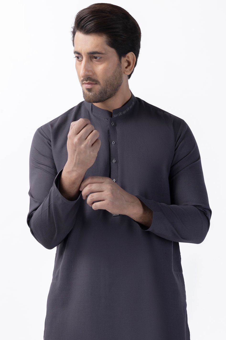 Blended Grey Kurta - Almirah