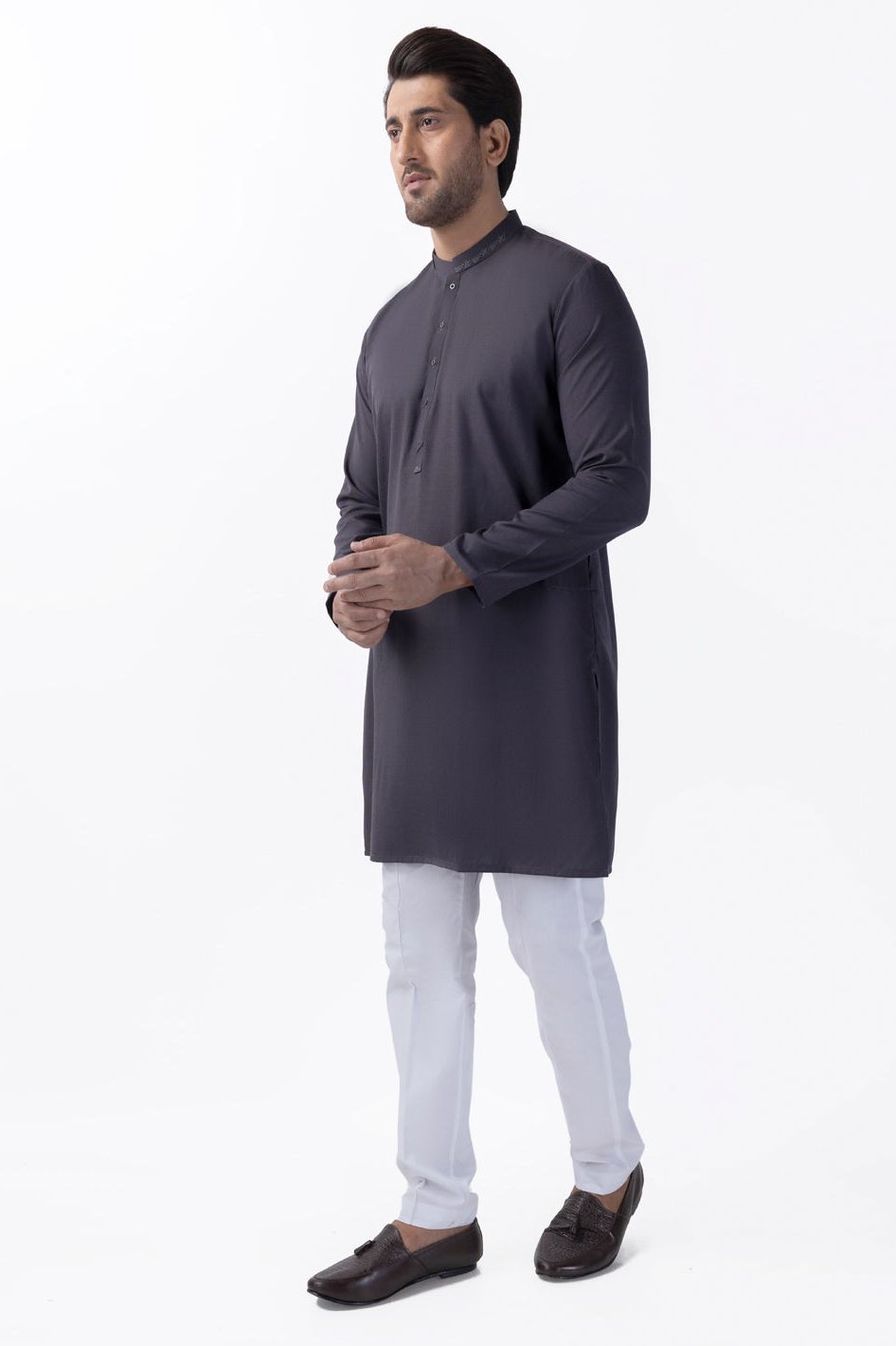 Blended Grey Kurta - Almirah