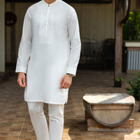 Cotton Off White Kurta Trouser - Almirah