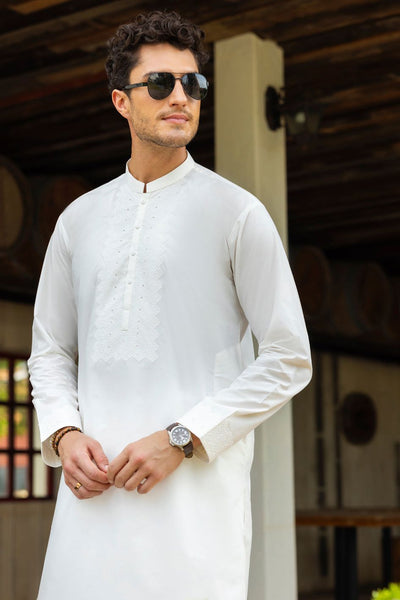 Cotton Off White Kurta Trouser - Almirah