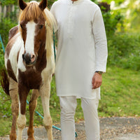Cotton Off White Kurta Trouser - Almirah