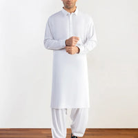 Blended White Shalwar Kameez - J. Junaid Jamshed
