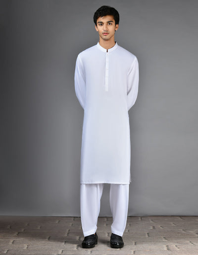 Blended White Kurta Trouser - J. Junaid Jamshed