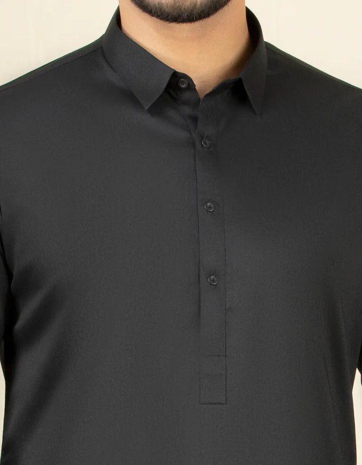 Blended Black Shalwar Kameez - J. Junaid Jamshed