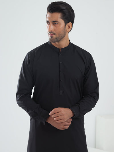 Blended Black Kameez Shalwar - Almirah