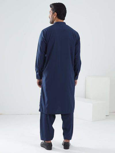 Blended Blue Kameez Shalwar - Almirah