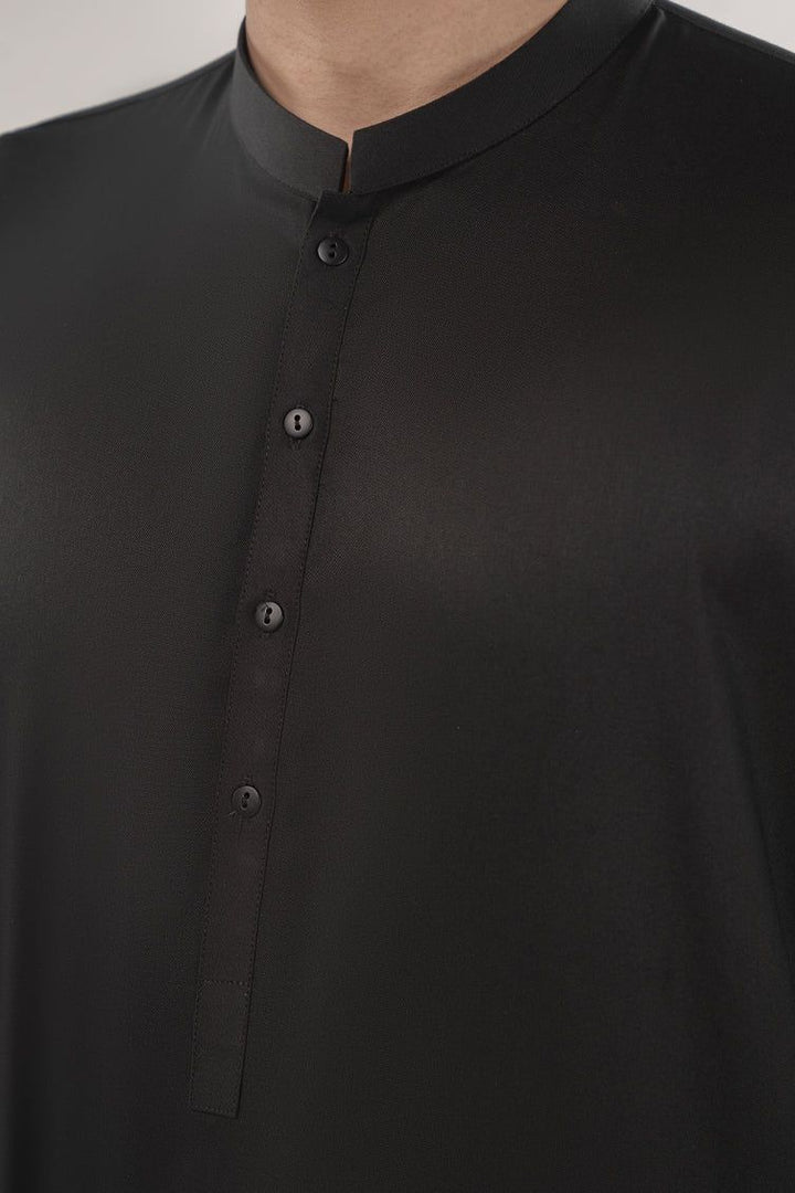 Blended Black Kurta Trouser - J. Junaid Jamshed