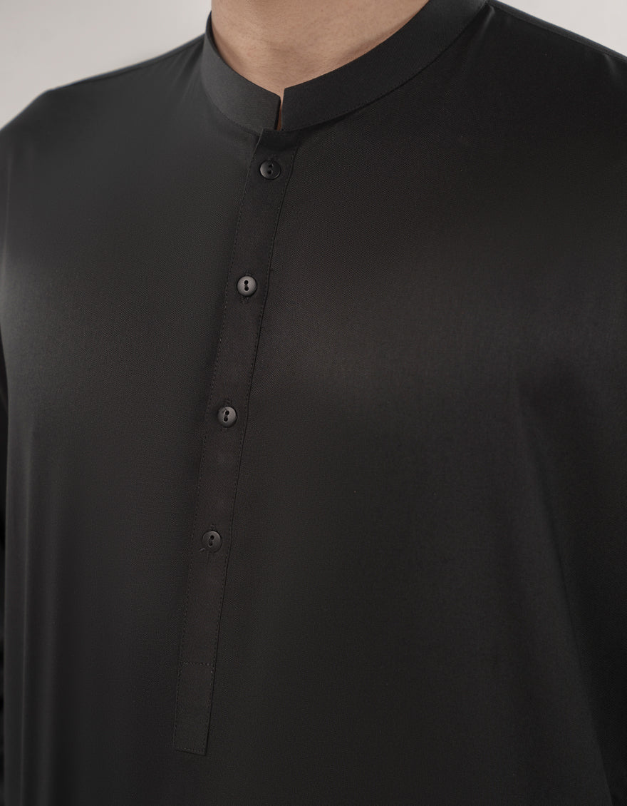 Blended Black Kurta Trouser - J. Junaid Jamshed