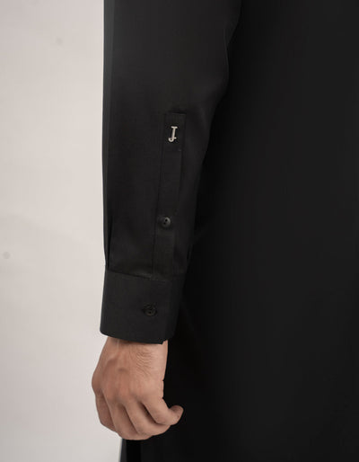 Blended Black Kurta Trouser - J. Junaid Jamshed