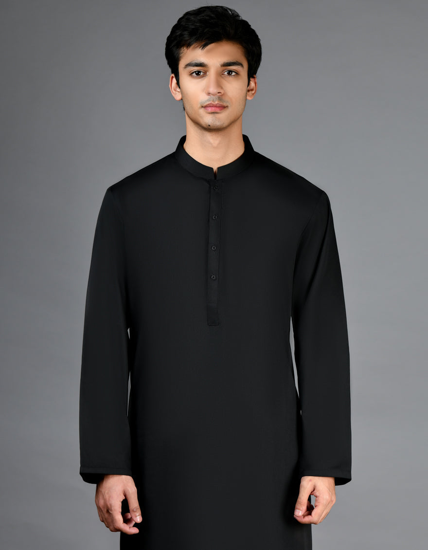 Blended Black Shalwar Kameez- J. Junaid Jamshed