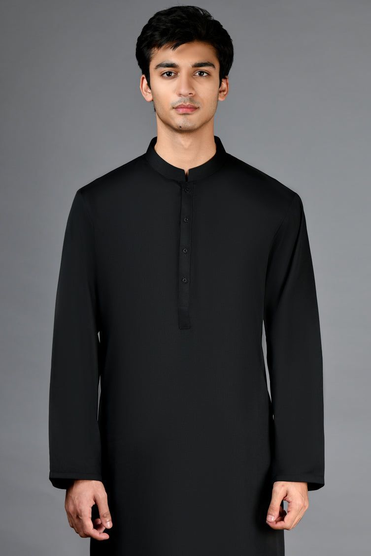 Blended Black Shalwar Kameez - J. Junaid Jamshed