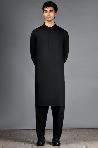 Blended Black Shalwar Kameez - J. Junaid Jamshed