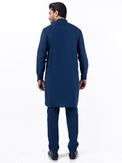 Blended Blue Kurta Trouser - Almirah