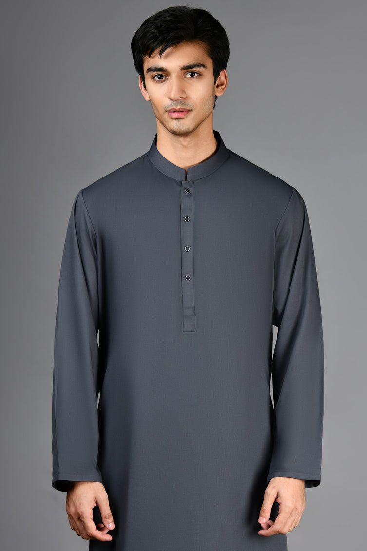 Blended Grey Shalwar Kameez - J. Junaid Jamshed