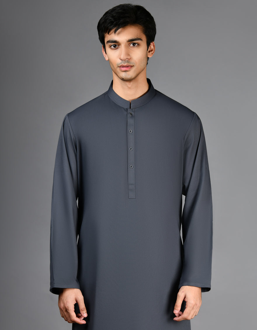 Blended Grey Shalwar Kameez - J. Junaid Jamshed