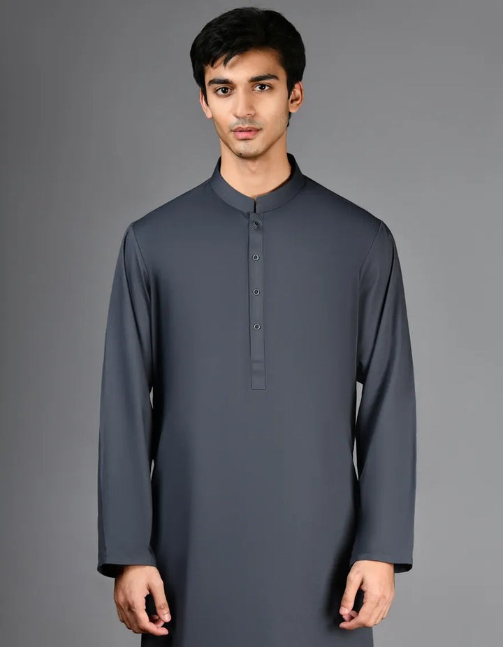 Blended Grey Shalwar Kameez  - J. Junaid Jamshed