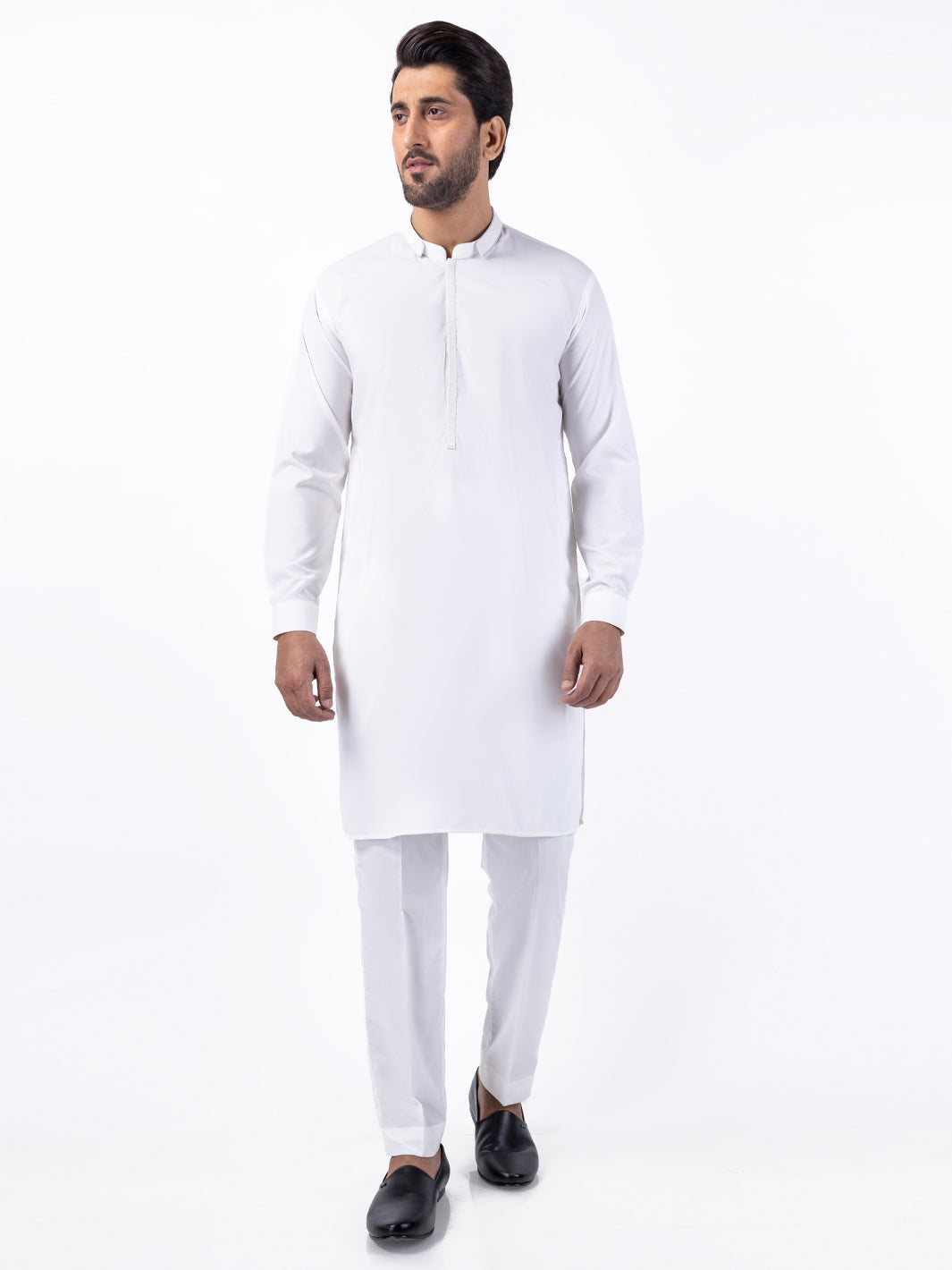 Blended White Kurta Trouser - Almirah