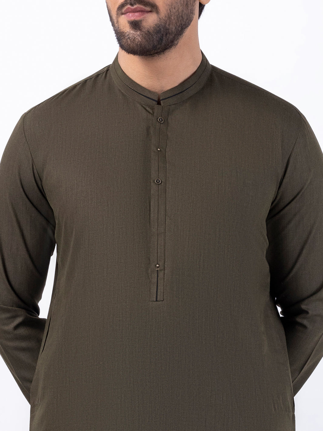 Blended Olive Kurta Trouser - Almirah