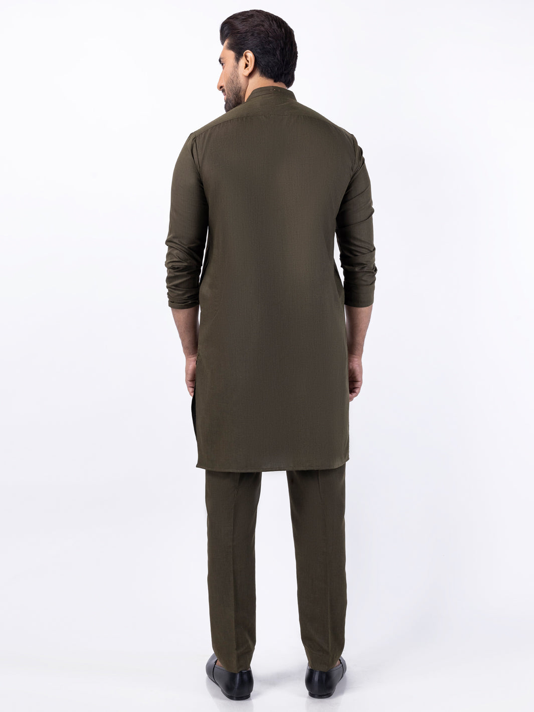 Blended Olive Kurta Trouser - Almirah