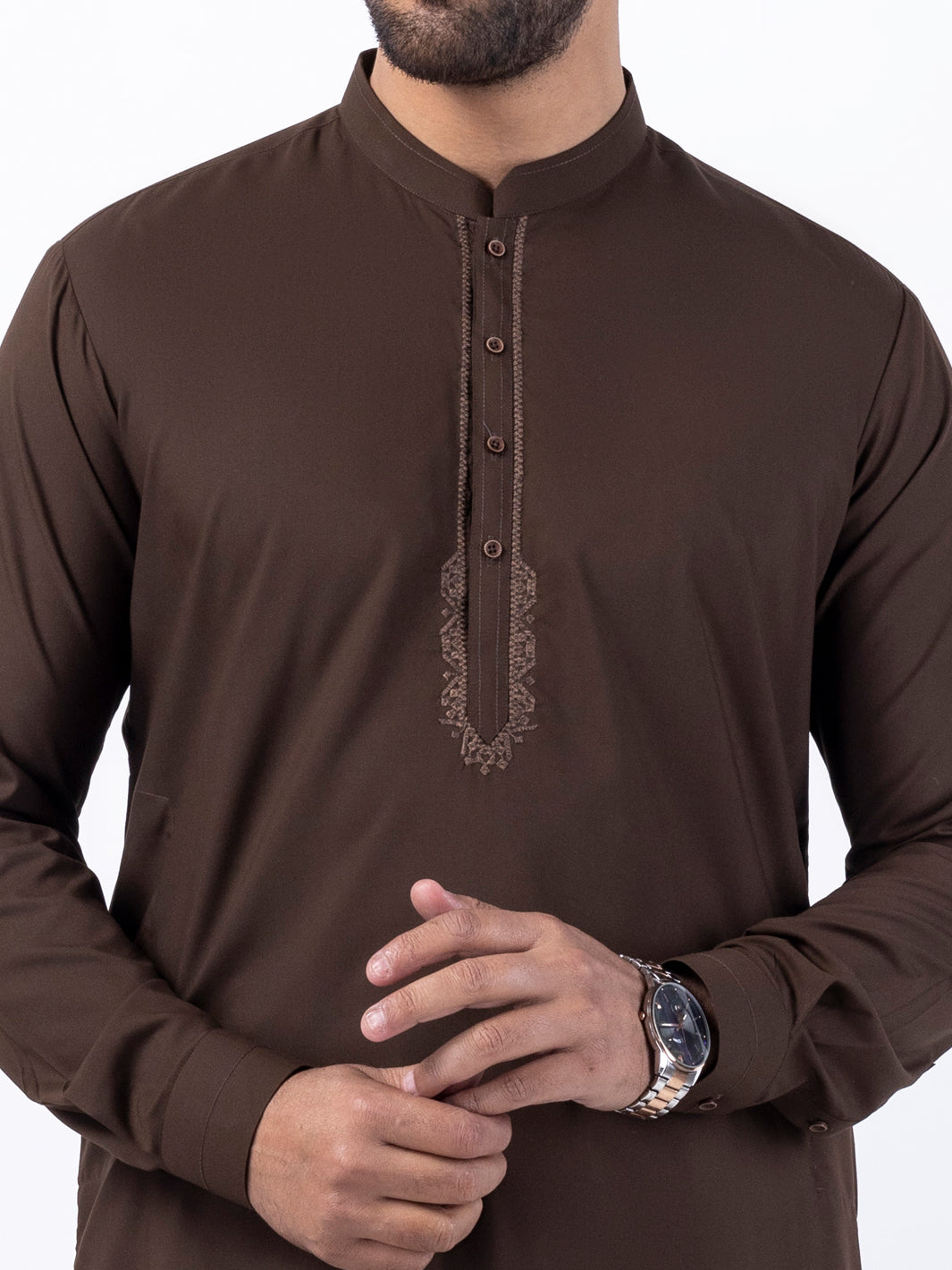 Blended Brown Kameez Shalwar - Almirah