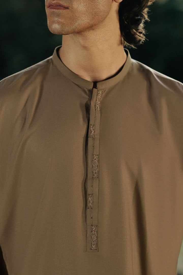 Blended Olive Kurta Trouser- Almirah