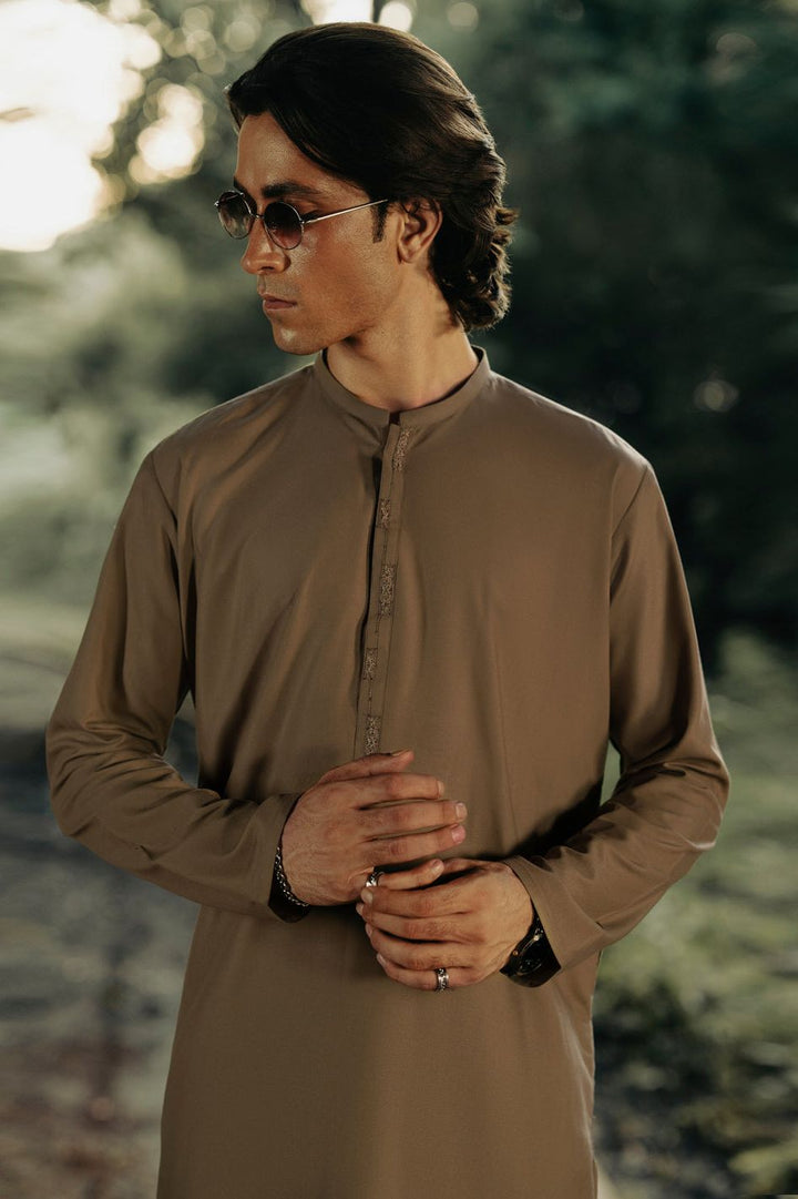 Blended Olive Kurta Trouser- Almirah
