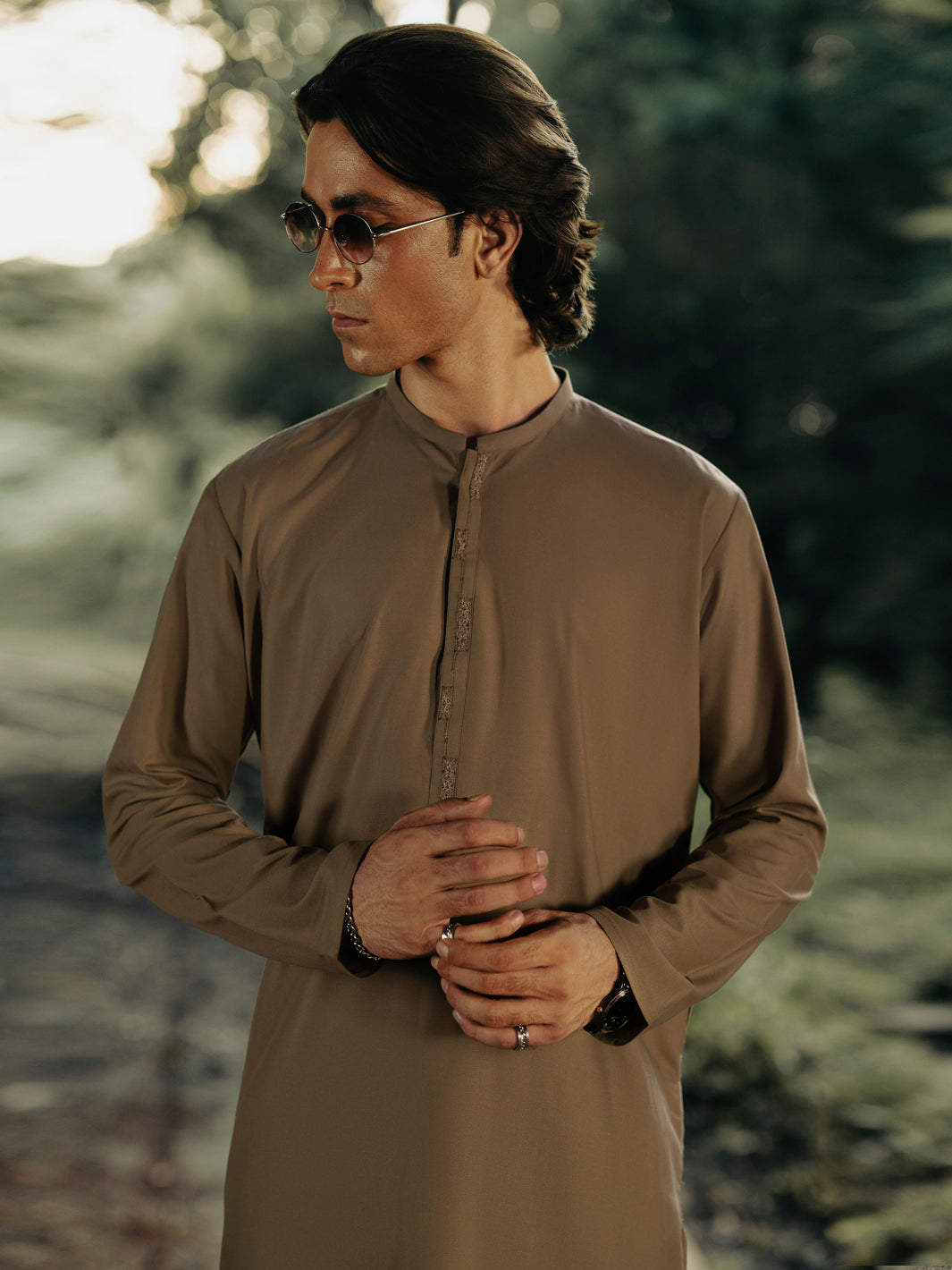 Blended Olive Kurta Trouser- Almirah