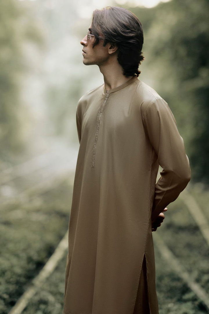 Blended Olive Kurta Trouser- Almirah