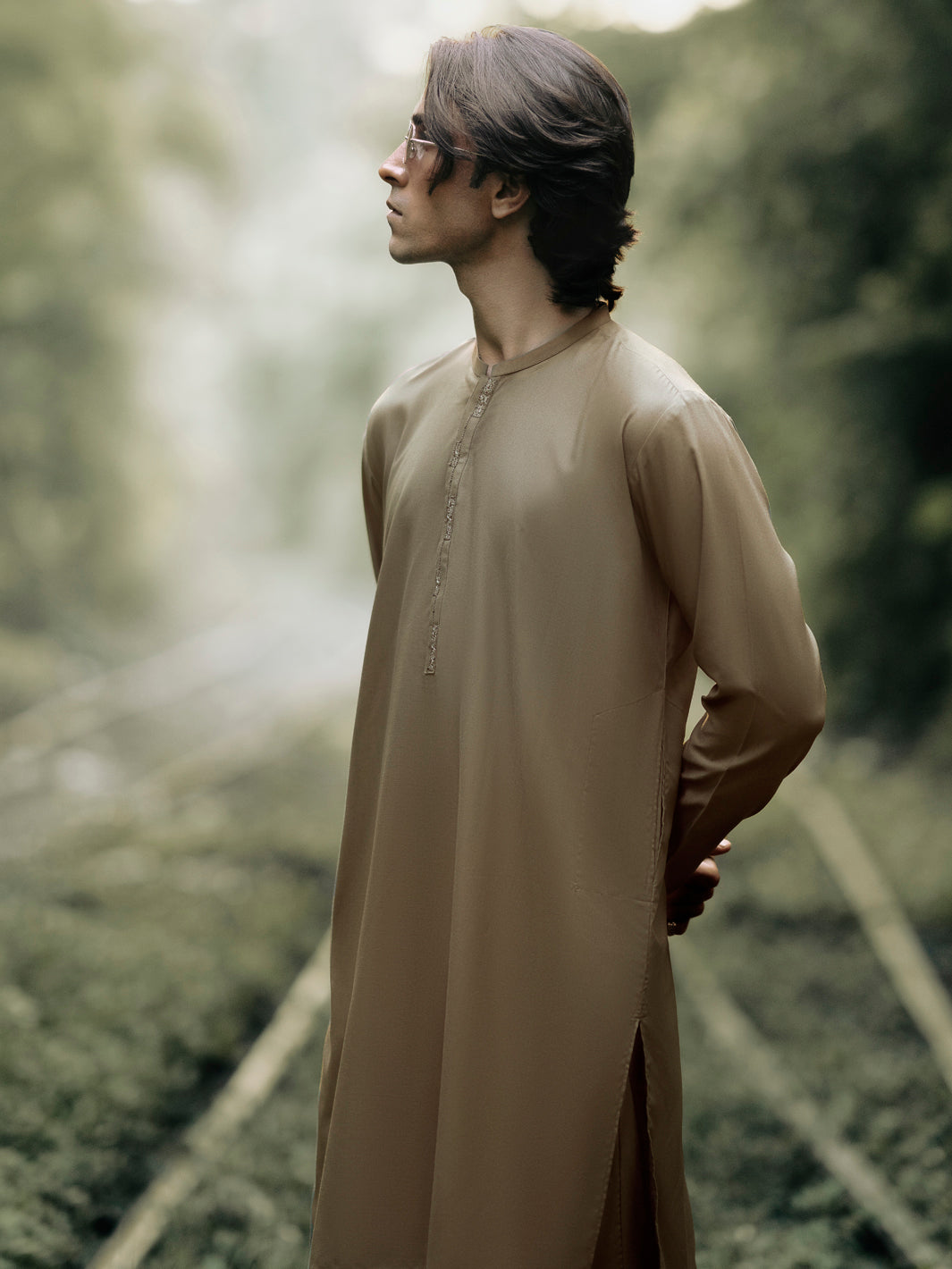 Blended Olive Kurta Trouser- Almirah