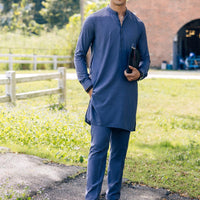 Blended Blue Kurta Trouser- Almirah