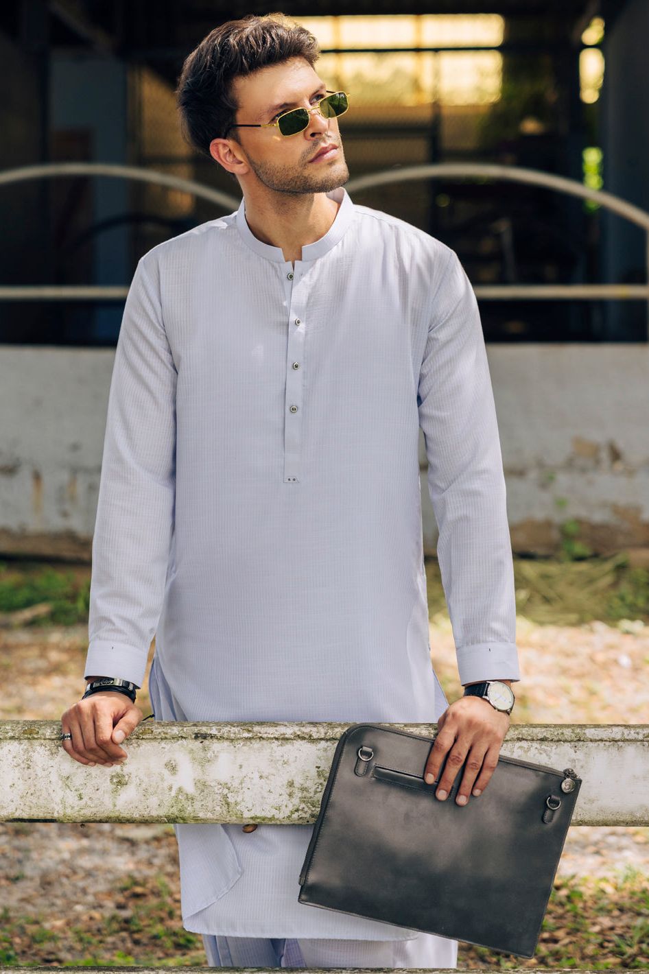 Blended Sky Blue Shalwar Kameez - Almirah