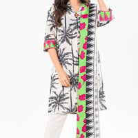 Printed Khaddar Cream Unstitched Suit - Alkaram