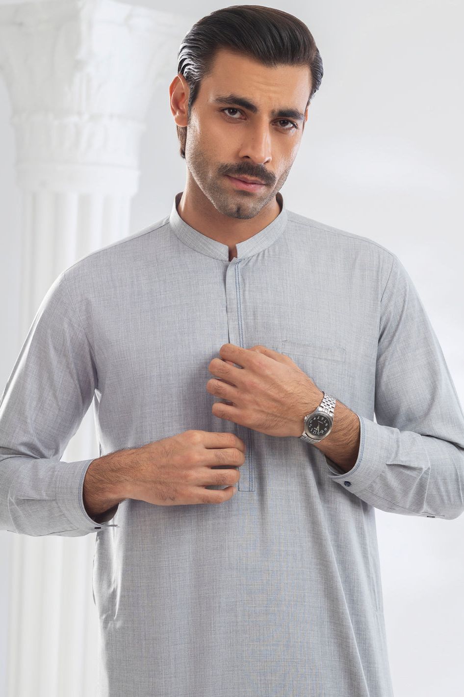 Blended Grey Shalwar Kameez - Almirah