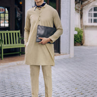 Blended Beige Kurta Trouser- Almirah