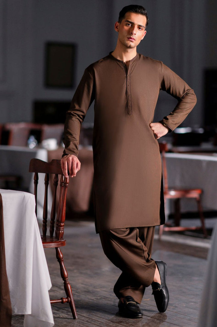 Blended Brown Shalwar Kameez - Almirah