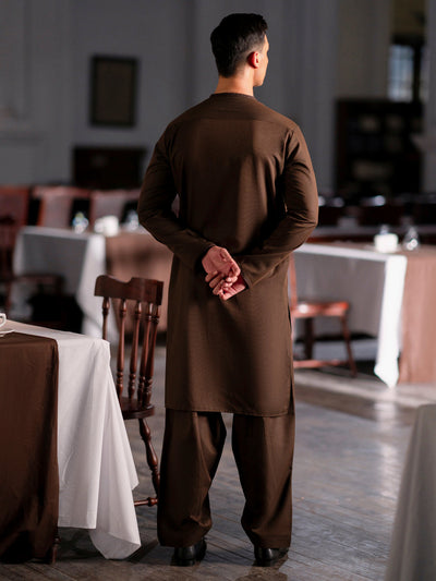 Blended Brown Shalwar Kameez - Almirah