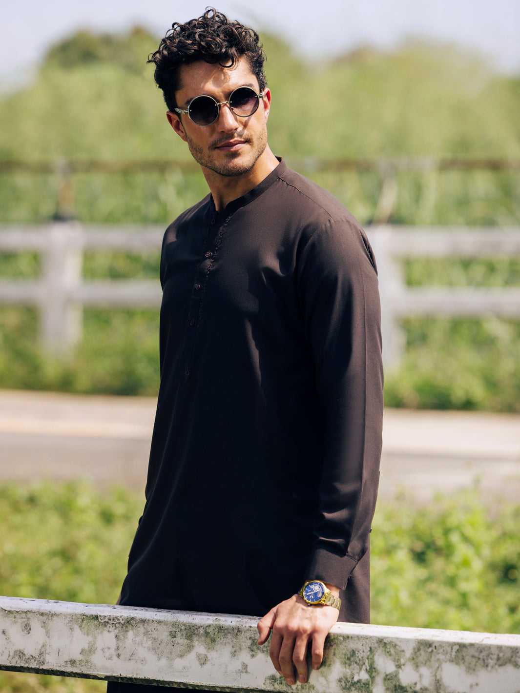 Polyester Brown Shalwar Kameez- Almirah